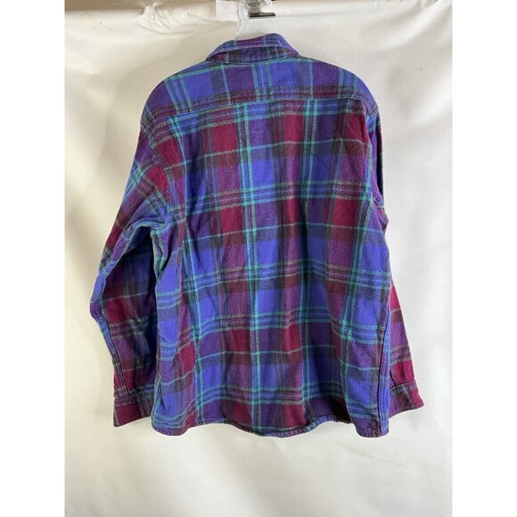 Vintage 90s FIVEBROTHER Rainbow Plaid Flannel Chamois Button Shirt - Picture 7 of 7